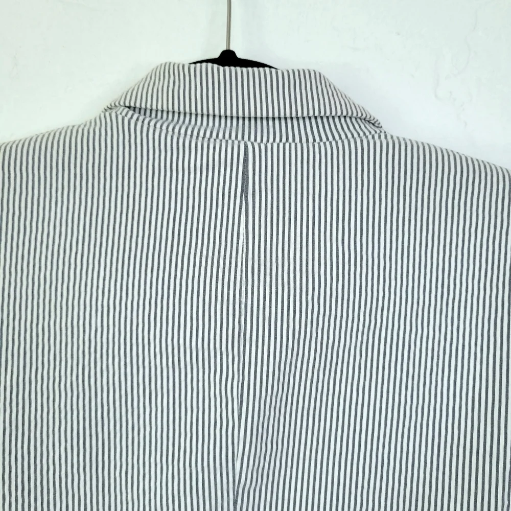 Dalia Pinstripe Blazer Sz L Cotton Blend - Picture 6 of 11